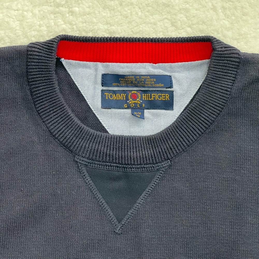 Tommy Hilfiger Golf Knit Sweater Navy "JAL"‎ Logo Men's Size M VTG NWT - Picture 10 of 16